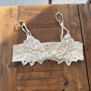 Free People Cream Lace Bralette